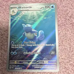 Pokemon Wartortle Full Art Holo Illustration Rare 100 HP SV151 171/165 2023 - Image 1