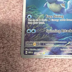 Pokemon Wartortle Full Art Holo Illustration Rare 100 HP SV151 171/165 2023 - Image 2