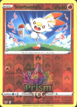 Scorbunny 30/202 Common Reverse Holo Sword & Shield Pokemon - Image 1