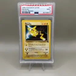 1999 Pikachu #4 Black Star Promo - Movie Promo - WOTC 1999 Pokemon TCG - PSA 9 - Image 1