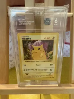 Pikachu 1999 WOTC POKEMON #58/102 Base Set Red Cheeks TAG 6 - Image 4