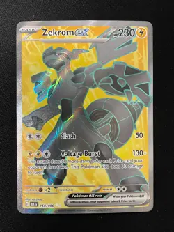Pokemon Zekrom ex - Ultra Rare SV: Black Bolt 158/086 NM - Image 1