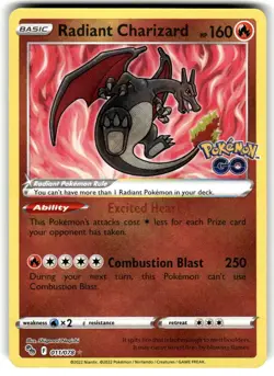 Radiant Charizard Radiant Rare Pokemon GO 011/078 NM - Image 1