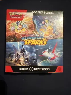 Pokemon Surging Sparks SV08 Booster Bundle TCG 6 packs New Sealed - Image 1