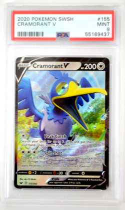 2020 POKEMON Sword & Shield - CRAMORANT V #155 MINT PSA 9 - Image 1