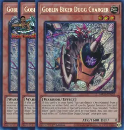 Yugioh! 3x Goblin Biker Dugg Charger MP25-EN051 Prismatic Secret Rare 1st Ed NM - Image 1