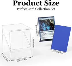 Card Deck Case, Deck Box with 100 Pack Card Sleeves and Divider, Standard Size - Image 2