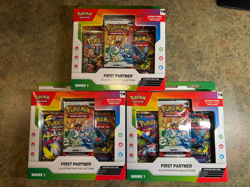 Pokemon TCG First Partner Illustration Collection Series 1 Box Lot x3 Sealed - Image 1