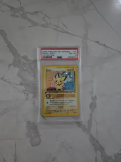 Pokemon Neo Genesis Pichu Holo Rare 1st Edition 12/111 English 2000 PSA 8 - Image 1