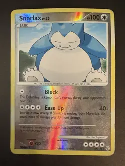 Snorlax 37/130 Diamond and Pearl Reverse Holo Rare Pokemon TCG Damaged - Image 1