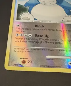 Snorlax 37/130 Diamond and Pearl Reverse Holo Rare Pokemon TCG Damaged - Image 2