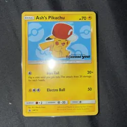 Pokemon TCG Ash's Pikachu SM113 Black Star Promo - LP - Image 2