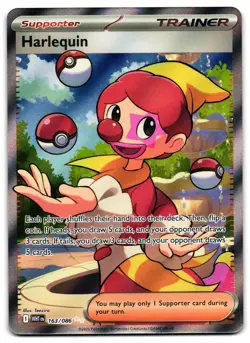 Harlequin 163/086 - 🌊 White Flare Ultra Rare Pokemon TCG Holo 🖤 - M/LP - Image 1