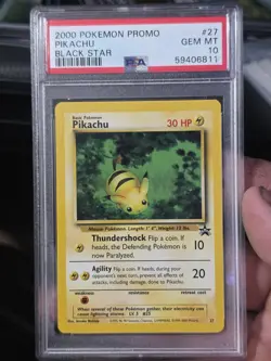 Pokemon Pikachu 2000 Black Star Promo #27 PSA 10 - Image 1