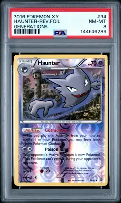 2016 Pokemon Xy Generations #34 Haunter-Rev.Foil Generations PSA 8 - Image 1