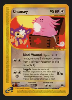 Chansey 72/165 Expedition Uncommon Pokemon TCG - Image 1