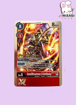 Digimon Trading Card OmniShoutmon X Antibody - BT9-013 U PROMO Card Pre-Release - Image 1