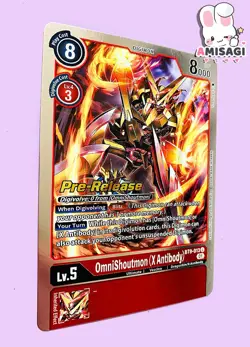Digimon Trading Card OmniShoutmon X Antibody - BT9-013 U PROMO Card Pre-Release - Image 2