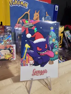 Pokemon Merry Christmas Card Database - Christmas Gengar Santa Hat Tongue Lick - Image 2