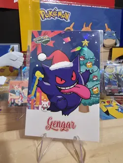 Pokemon Merry Christmas Card Database - Christmas Gengar Santa Hat Tongue Lick - Image 3
