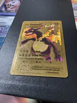 Charizard Vmax Premium Gold Foil Fan Art Vinyl Textured Collector Pokemon Card - Image 3