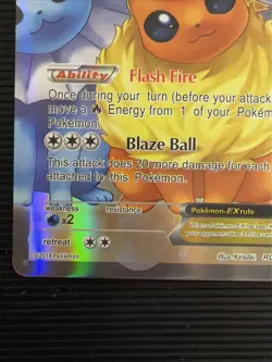 Pokemon Flareon EX Full Art Ultra Rare Holo Generations RC28/RC32 Card - Image 3