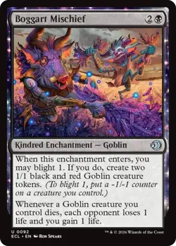 Boggart Mischief ECL 92 MTG Lorwyn Eclipsed Uncommon Normal EN NM - Image 1