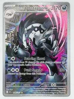 Pokemon Galarian Obstagoon 245/217 ASC EN Rare Full Art Holo Stage 2 170 HP - Image 1