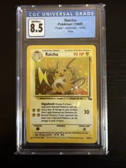 Pokemon TCG Raichu Holo Fossil 14/62 CGC 8.5 Rare - Image 1