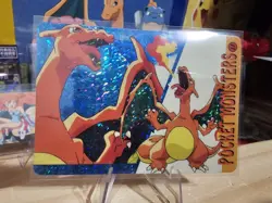1999 Vintage Pocket Monsters Vending Prism - Charizard Classic Pose Blueholo #11 - Image 2