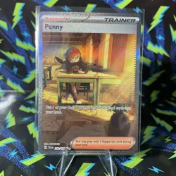 Pokemon TCG - Penny 252/198 Scarlet & Violet Special Illustration Rare SIR NM - Image 1