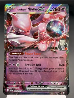 Team Rocket’s Mewtwo ex 081/182 - Ultra Rare - Destined Rivals Pokemon Card MINT - Image 1