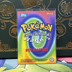 NEW Topps Pokemon E9 of 12 Blastoise Evolution Card, 1999, NM - Image 2
