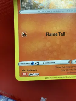 Ponyta 004/034 Trading Card Game Classic Holo NM #630 - Image 5