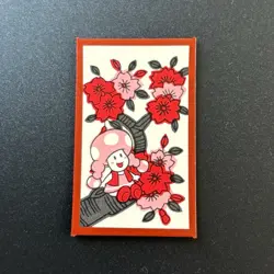 Toadette Super Mario Bros HANAFUDA JAPAN playing CARD Nintendo Red M383 - Image 1