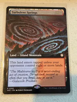 mtg borderless Turbulent Springs, Secrets of Strixhaven commander, unplayed - Image 1
