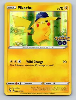Pikachu (28) Holo Holo Rare Pokemon GO 028/078 NM - Image 1