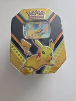 Pokemon TCG V-Powers Pikachu Tin Factory Sealed - 🔥4 Sealed Packs & Promo 820650807794 - Image 1
