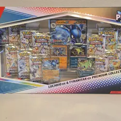 Pokemon Prismatic Evolutions Lucario ex Tyranitar ex Premium Collection Box - Image 1