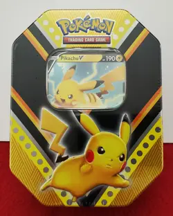 Factory Sealed 2020 Pokemon TCG Collector’s Tin – Featuring Pikachu V - Image 1
