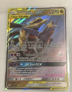 Pokemon Garchomp & Giratina GX 146/236 Sm-Unified Minds Ultra Rare Holo 270 HP - Image 1