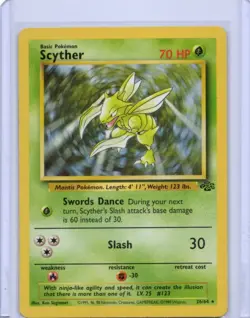 Pokemon Scyther 26/64 Jungle Regular Non-Foil LP - Image 1