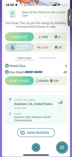 Pokemon Go Legendary Shiny Zacian - Image 2
