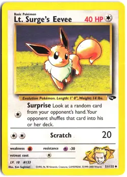 Lt. Surge's Eevee 51/132 Uncommon Gym Challenge Pokemon - Image 1