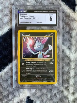 CGC 6 Graded Sneasel 25/111 Neo Genesis Regular Rare Pokemon TCG - Image 1