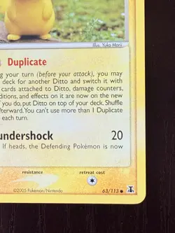 Pokemon Ditto 63/113 Pikachu 2005 Delta Species NM - Image 5