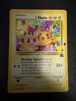 POKEMON CELEBRATIONS CLASSIC COLL. #24 BIRTHDAY PIKACHU HOLO - NM - Image 1