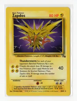 Pokemon Articuno Zapdos Moltres Fossil Set 17 27 30 NM WOTC Vintage - Image 2