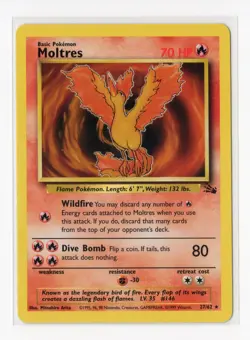 Pokemon Articuno Zapdos Moltres Fossil Set 17 27 30 NM WOTC Vintage - Image 3