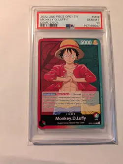 2022 ONE PIECE OP01-ROMANCE DAWN 003 MONKEY D. LUFFY PRE ERRATA PSA 10 GEM MINT - Image 1